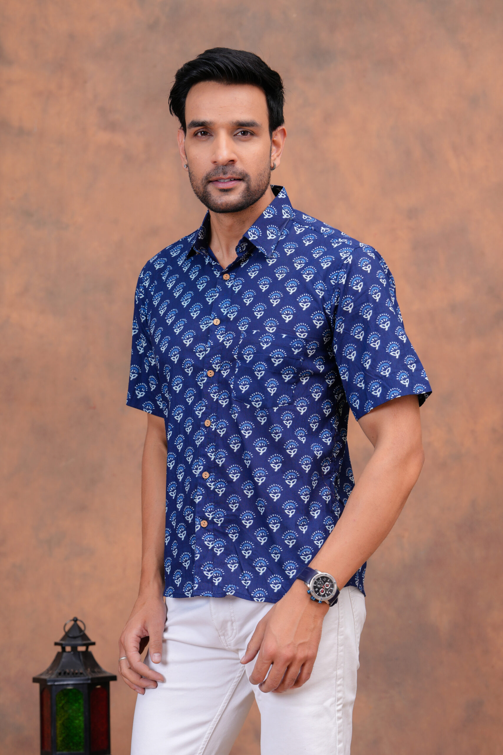 Blue Hand Block Printed Cotton Shirt – Heritage Craft Meets Everyday Comfort - Image 2