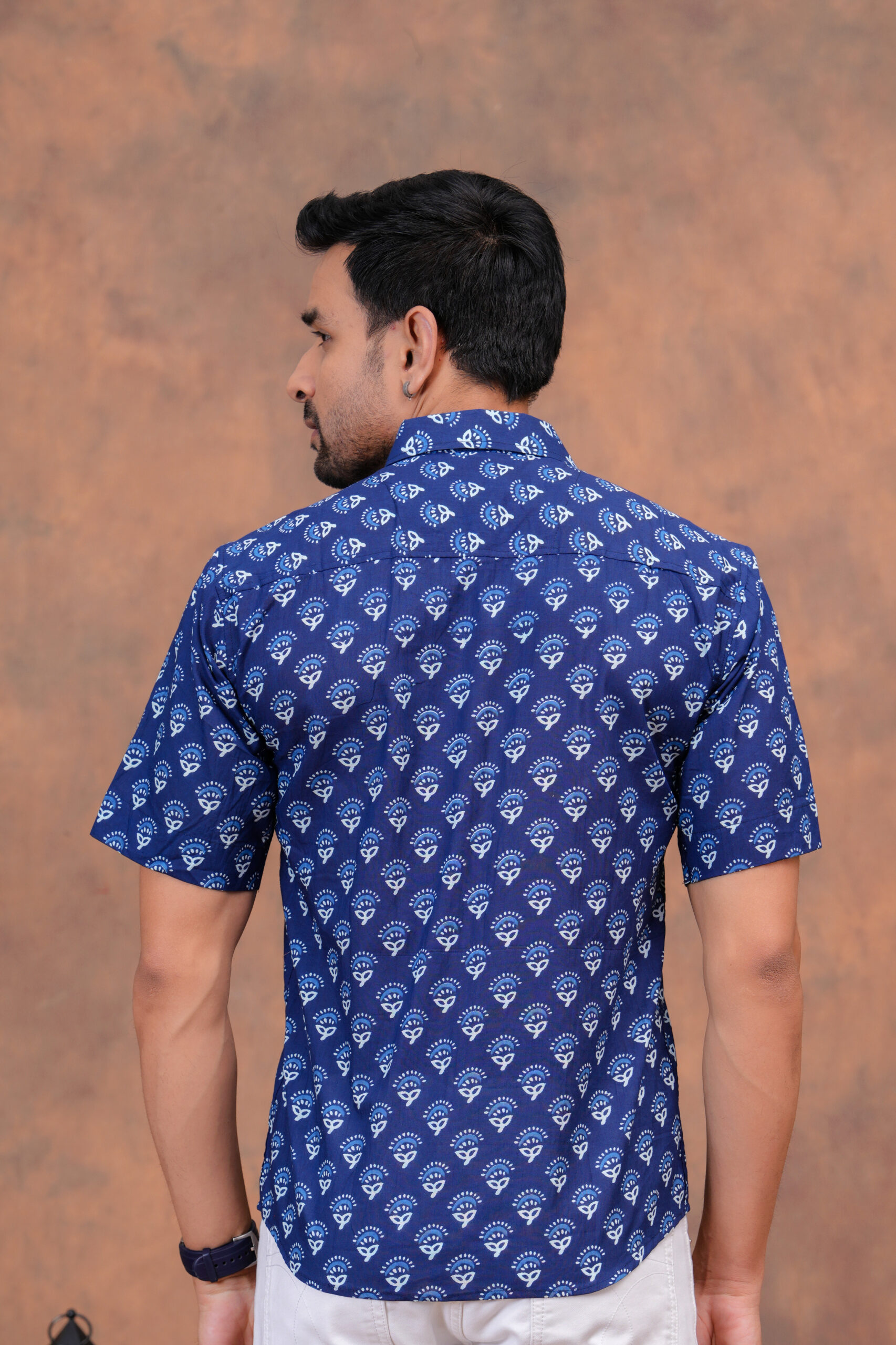 Blue Hand Block Printed Cotton Shirt – Heritage Craft Meets Everyday Comfort - Image 3