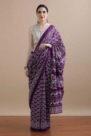 🌼🌸Bagru Block Print Cotton mulmul Sarees With Running Blouse 🌻🌻