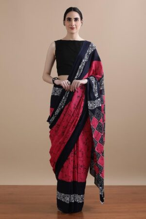 🌼🌸Bagru Block Print Cotton mulmul Sarees With Running Blouse 🌻🌻