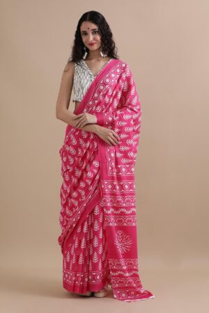 🌼🌸Bagru Block Print Cotton mulmul Sarees With Running Blouse 🌻🌻