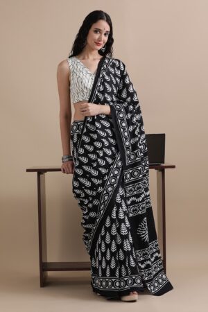 🌼🌸Bagru Block Print Cotton mulmul Sarees With Running Blouse 🌻