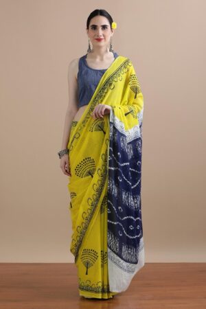 🌼🌸Bagru Block Print Cotton mulmul Sarees With Running Blouse 🌻🌻