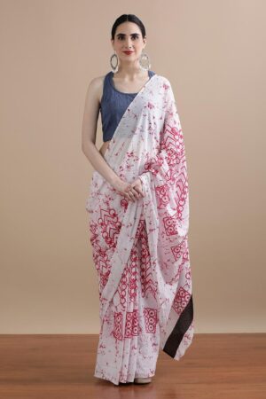 🌼🌸Bagru Block Print Cotton mulmul Sarees With Running Blouse 🌻🌻
