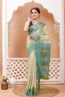 Elegant Cloud-Dyed Cotton Mulmul Saree – Pastel Green